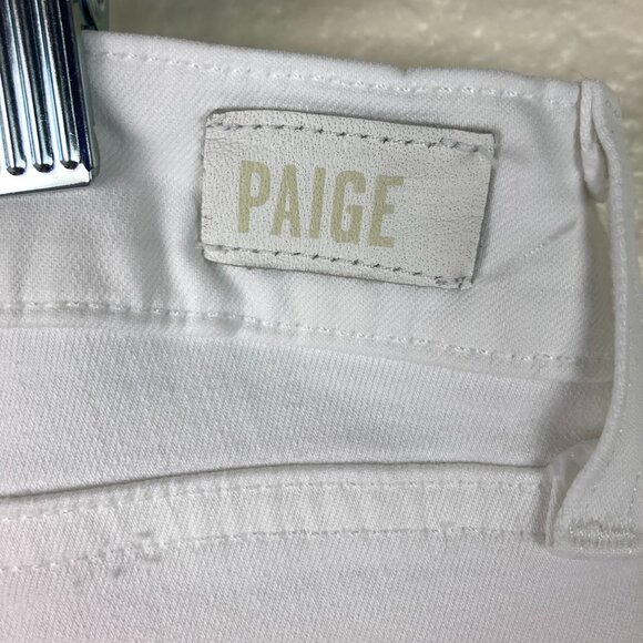 Paige Kylie Crop Women's White Jeans Cuffed Hem Sz 29 - Picture 8 of 10